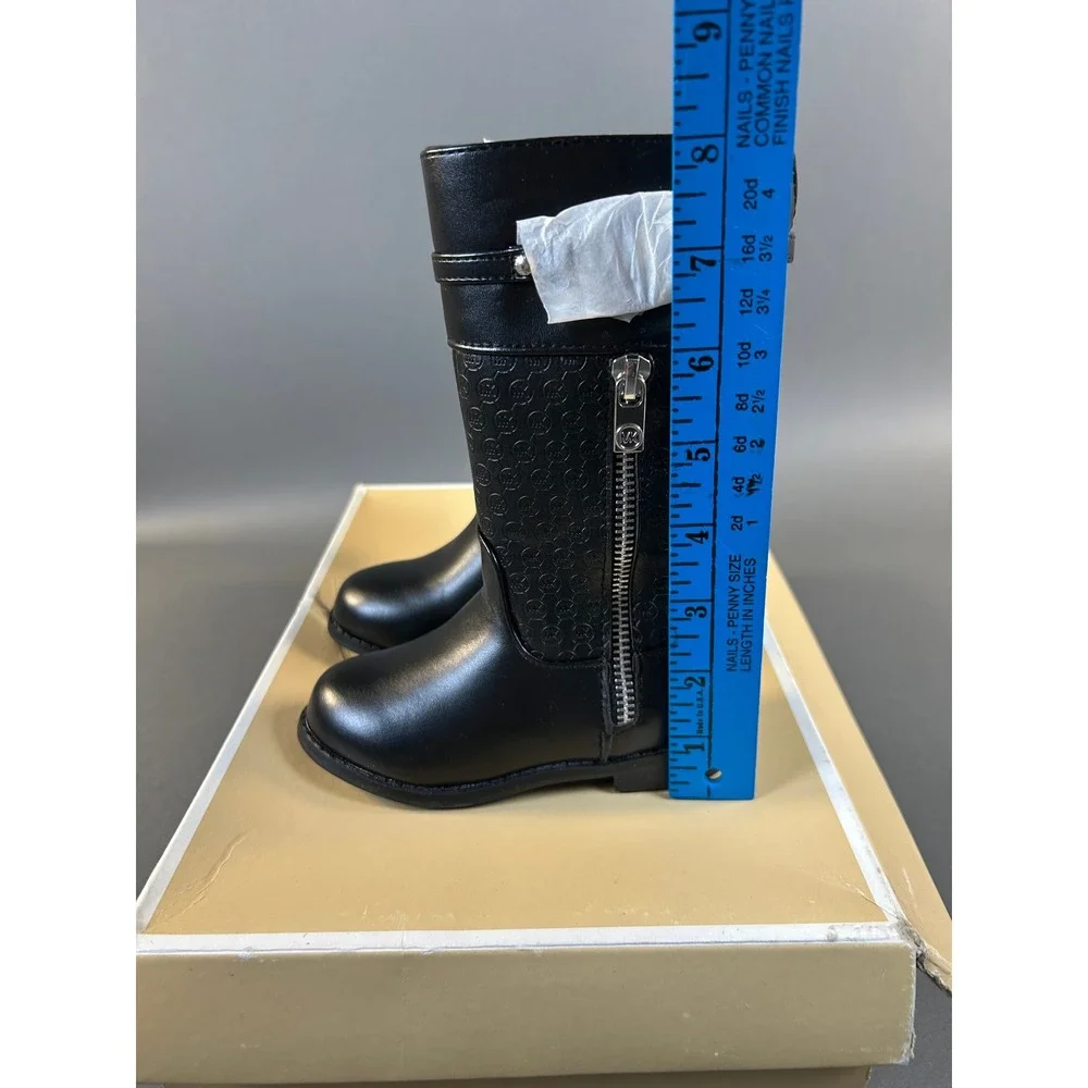 Michael Kors Emma Rachel Black Monogram Kids Tall Boots Size 7 Toddler MP103221A